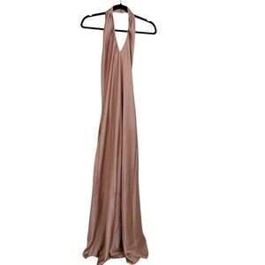 Show me your MuMu Women’s Mauve Jasmine Halter V-Neck Maxi Dress Sz M NWOT